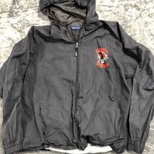 Sport-Tek Kahuku Rugby Hooded Windbreaker Jacket Black Mens Medium Full Zip
